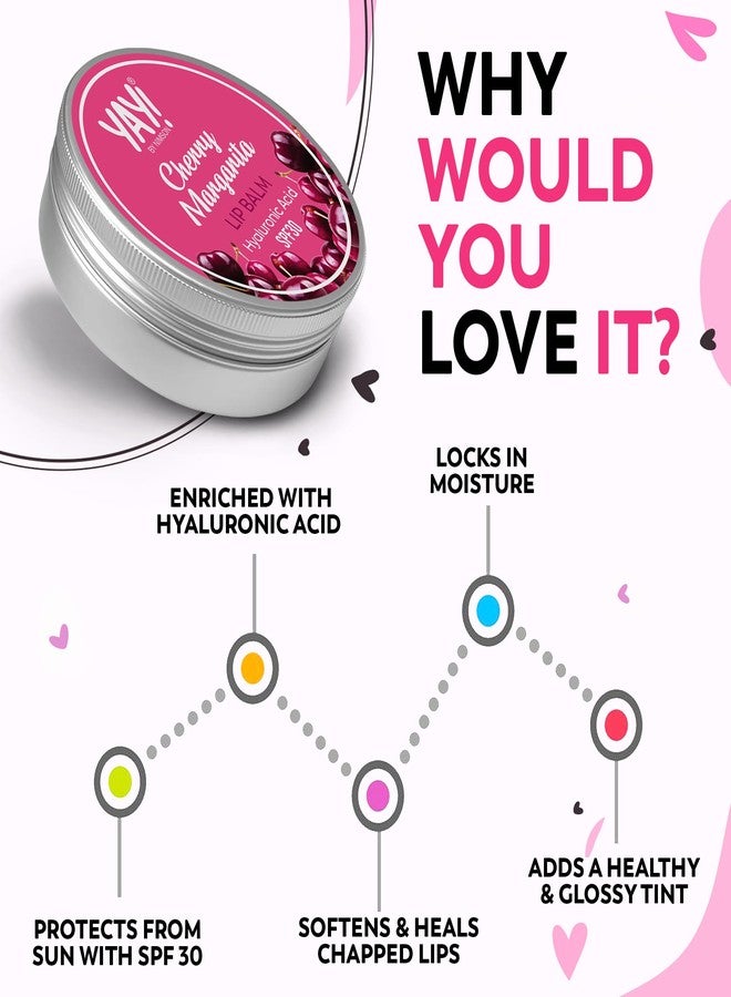 Nimson Yay! By Nimson Cherry Margarita Lip Balm, With Hyaluronic Acid with SPF 30, For Moisturised & Nourished Lips, Protects from Sun Damage, For Men and Women - 50g - Image 4